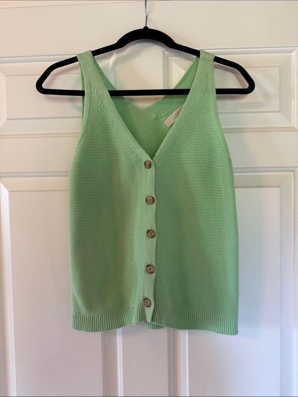 Ann Taylor Loft Mint Green Knit Tank with Button Front